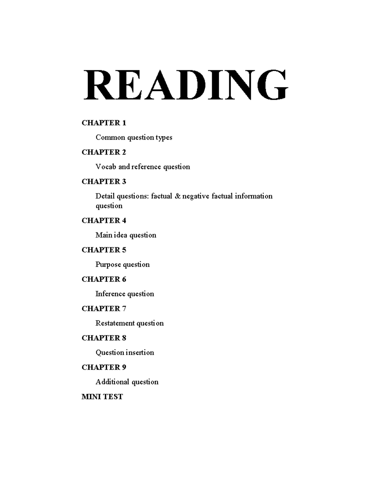 Reading Practice Notes: Chapters 1-4 - English - Studocu