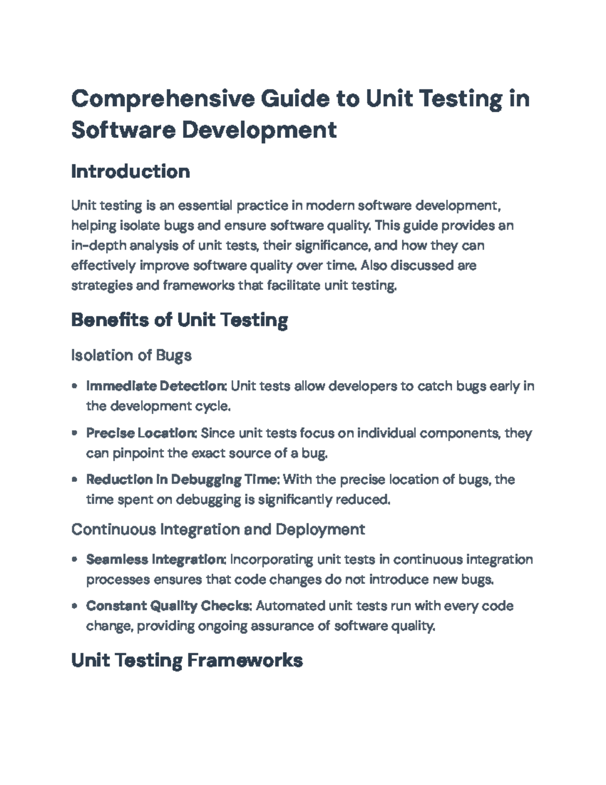 Comprehensive Guide on Unit Testing in Software Development (SC&D-SE-5 ...