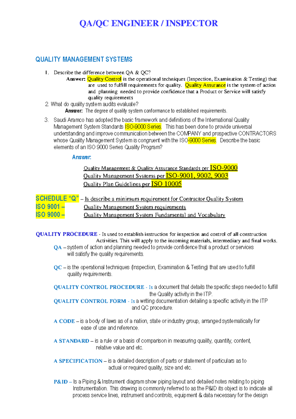 QA QC Basics: Key Differences and Standards Overview (ENGR 170067 ...