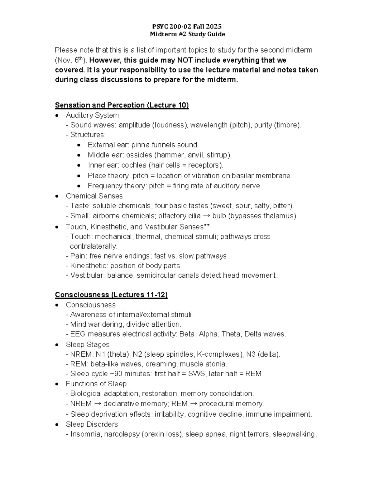 PSYC 200-02 Fall 2025 Midterm #2 Study Guide - Studocu