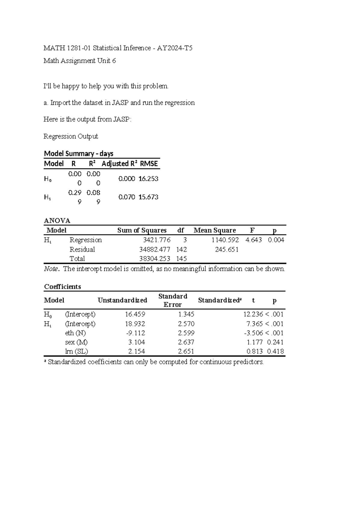 MATH 1281-01 Final Exam Unit 7 Statistical Inference Notes - Studocu