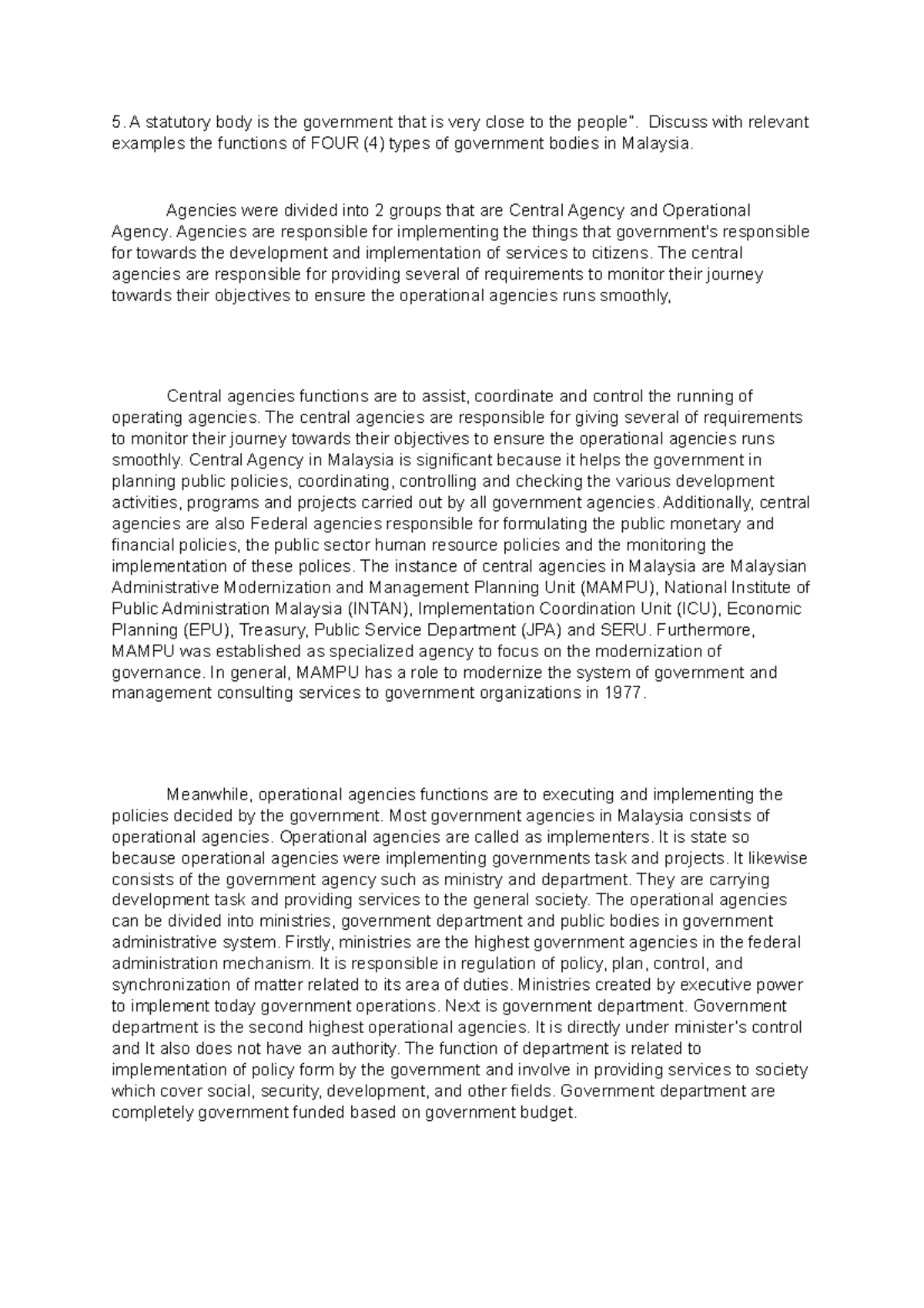Functions of 4 Government Bodies in Malaysia: An In-depth Analysis ...