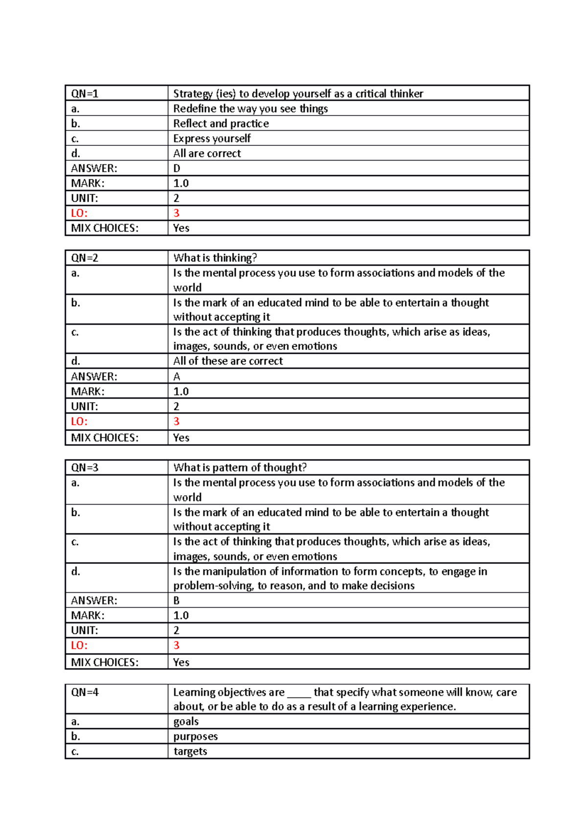 SSG104-1 Session II Review: Developing Critical Thinking Skills - Studocu