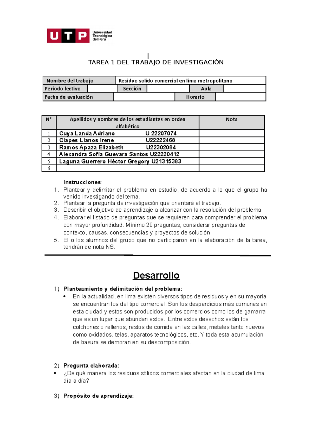 Trabajo final de Individuo y Ambiente 1 - | TAREA 1 DEL TRABAJO DE ...