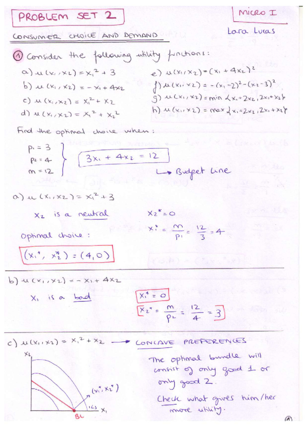 Problem Set 2 - Microeconomics I - Studocu