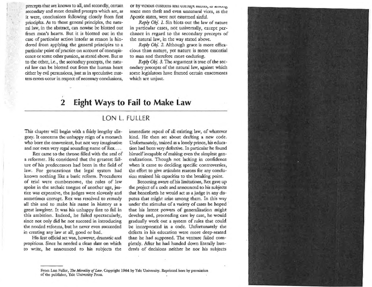 Eight Ways to Fail to Create a Legal System: A Study on Lawmaking - Studocu
