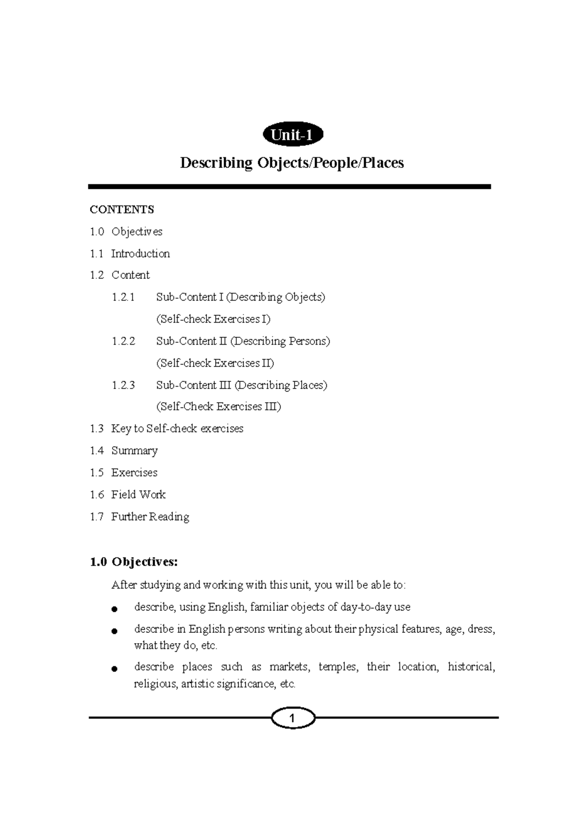 B. A. Part-I Compulsory English All Unit Final - Unit- Describing ...