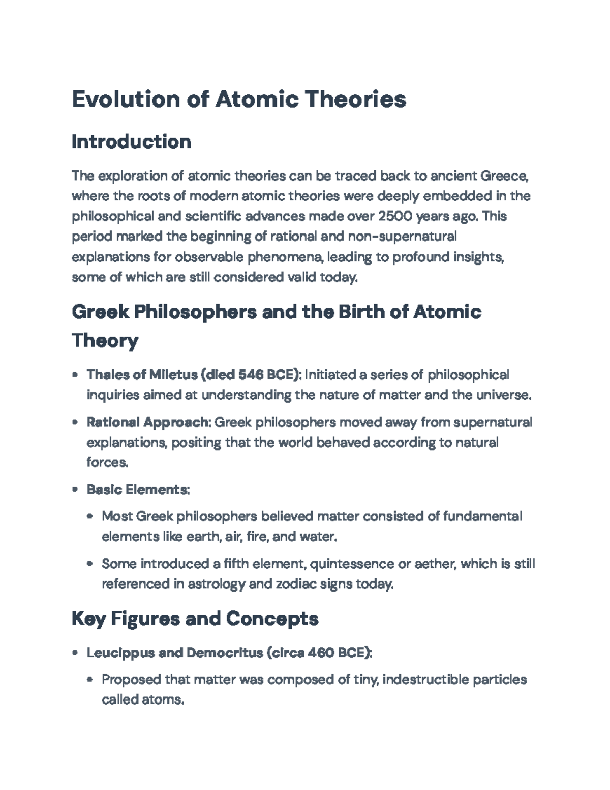 Evolution of Atomic Theories: From Ancient Greece to Modern Science ...
