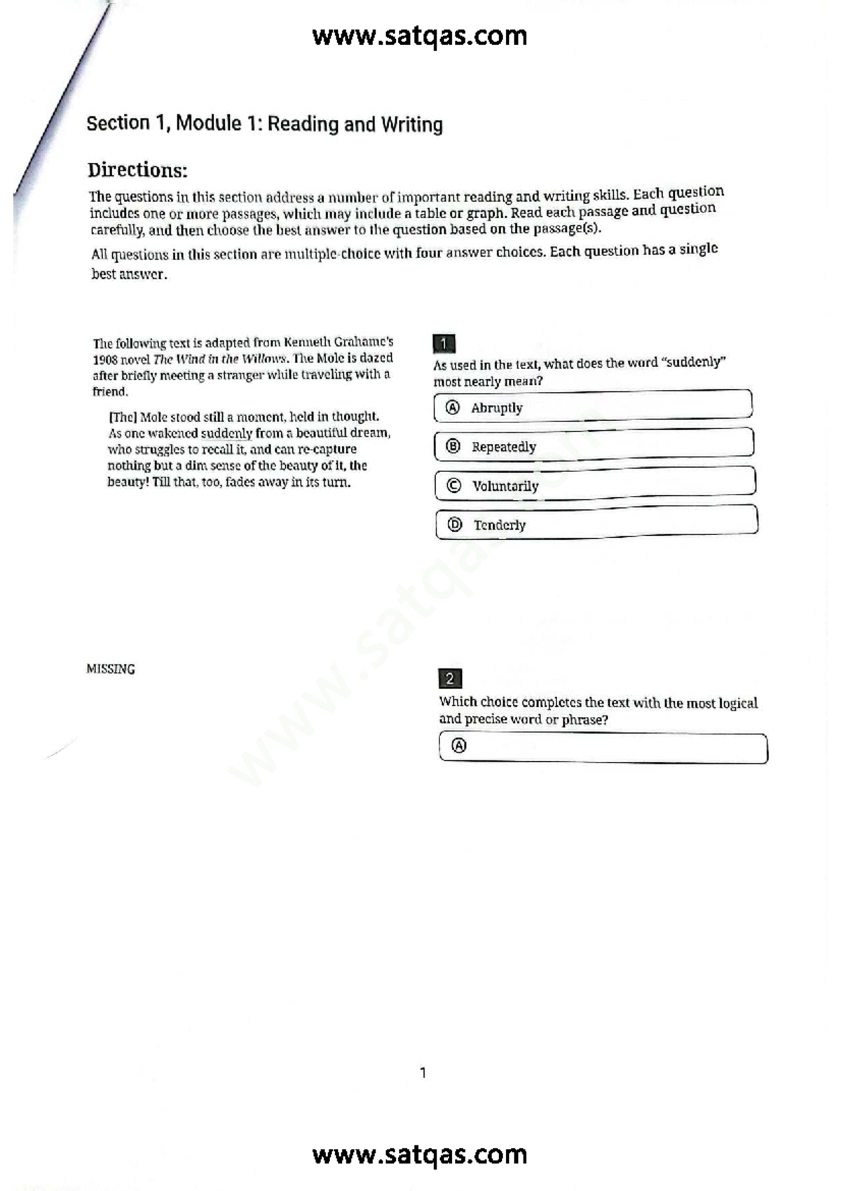 SAT October 2023: Reading and Writing Skills Assessment - Studocu
