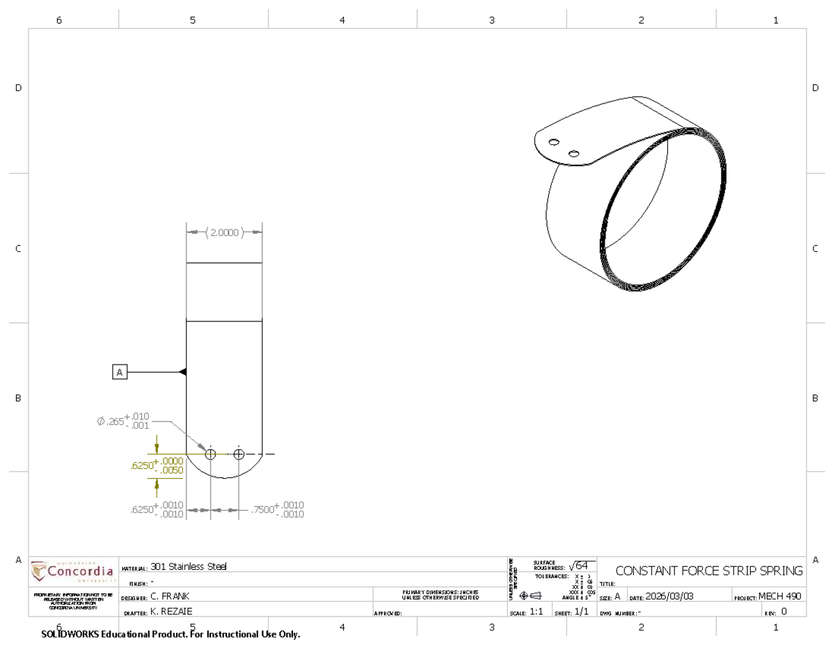 Constant Force Spring Design for MECH 490 Approval - Studocu