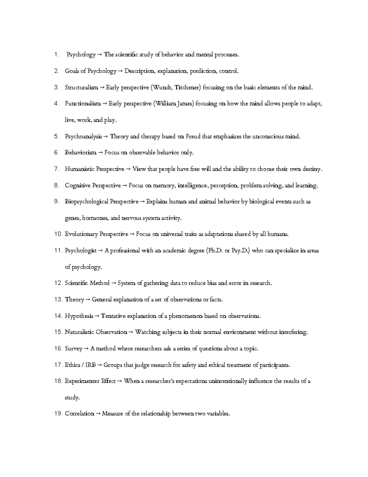 Psychology Theories & Concepts: Study Guide for Exam Prep (PSY 101 ...