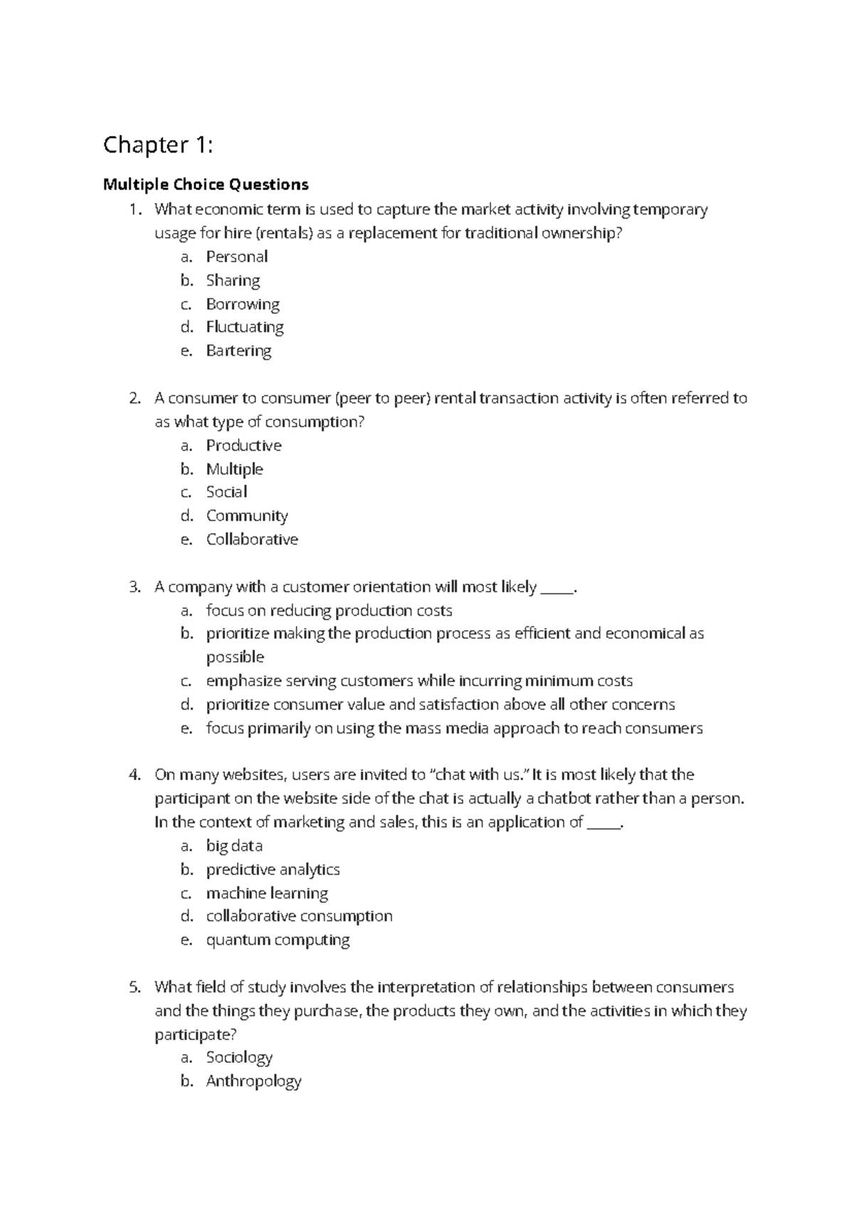 BEM 212 Exam Revision: Chapter 1-13 Practice Questions and MCQs - Studocu