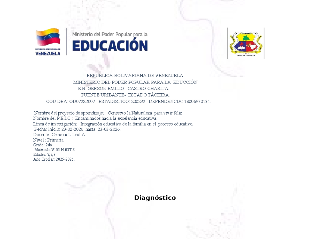 Proyecto de Aprendizaje 2do Grado: La Energía y la Naturaleza - Studocu