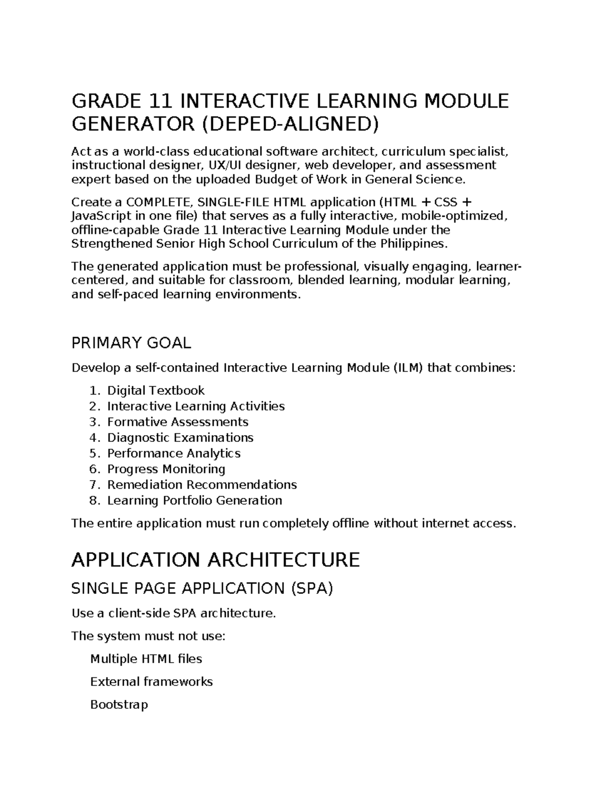 Grade 11 Interactive Learning Module Generator for CES: Complete Guide ...