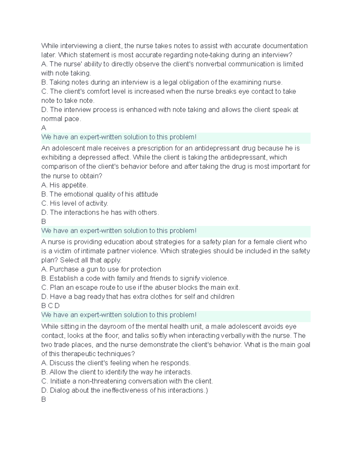 Damh - Test for Mental Health: Interview Techniques and Client ...