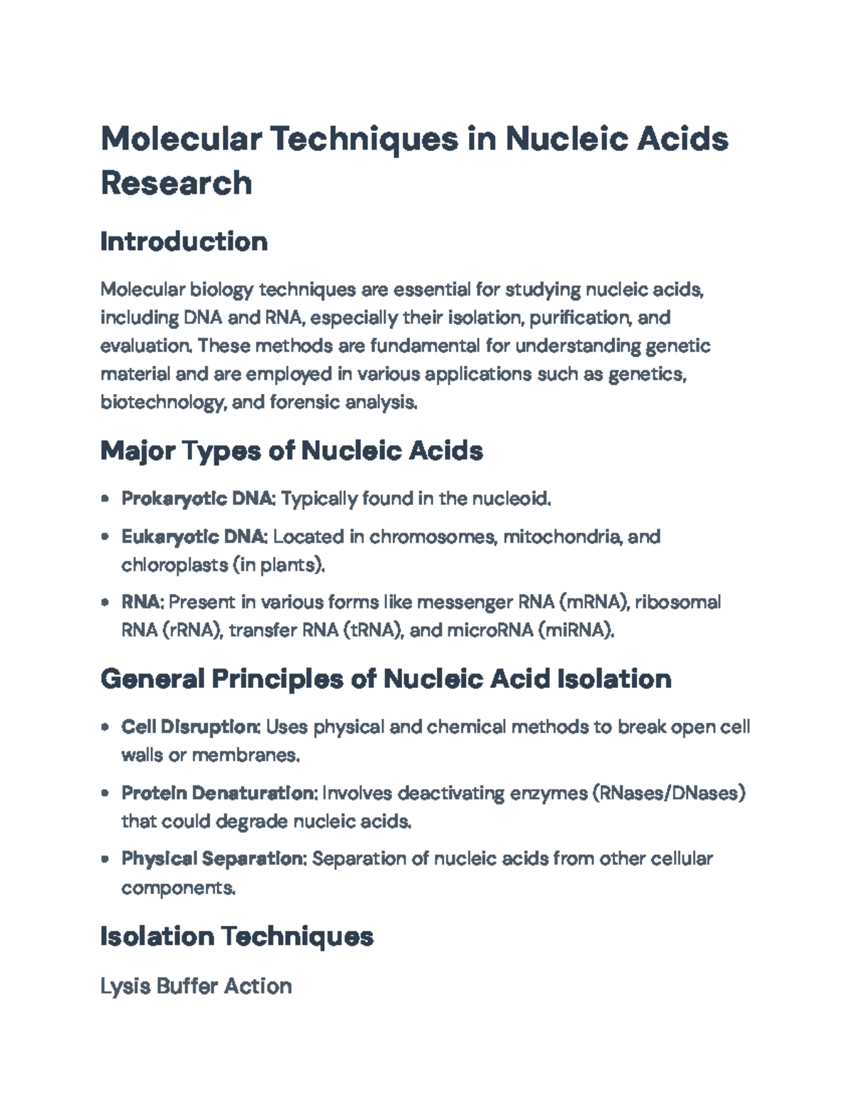 Molecular Techniques in Nucleic Acids Research: Methods & Applications ...