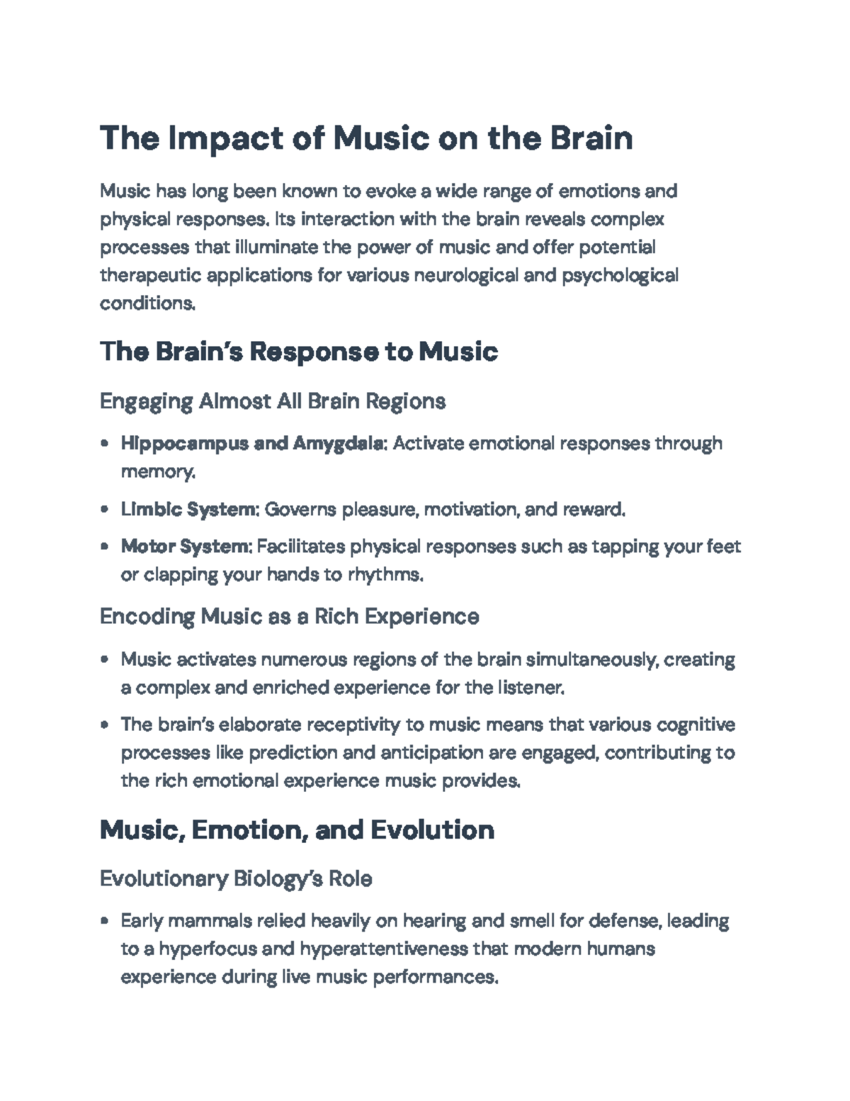 The Impact of Music on the Brain: Neuropsychological Insights and ...
