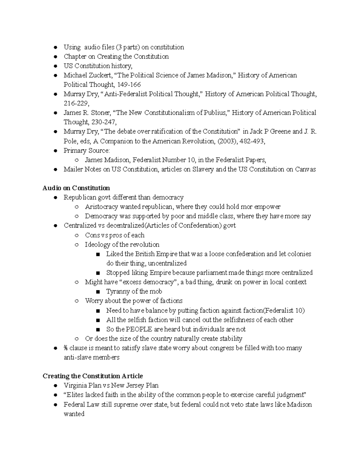 Notes - Using audio files (3 parts) on constitution Chapter on Creating ...