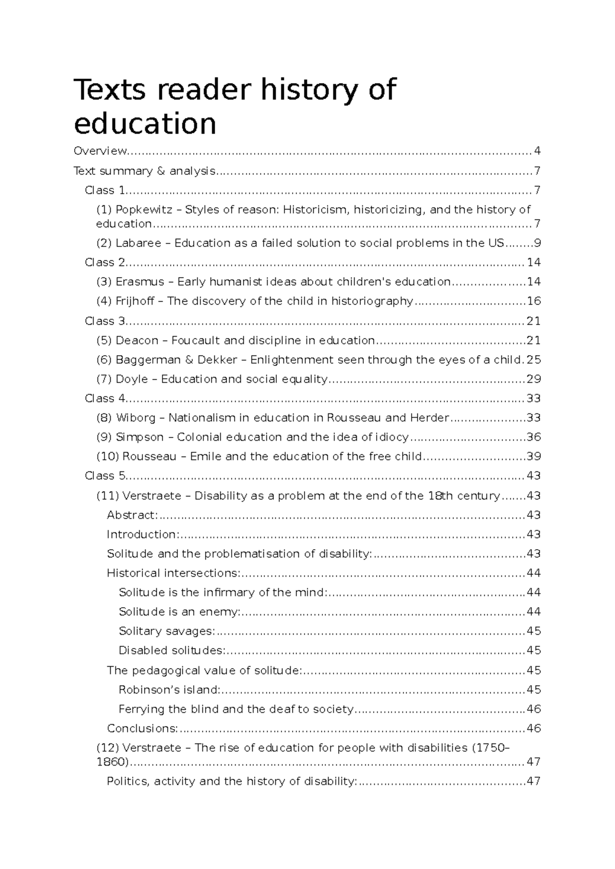 HIST 101: Overview of Educational History and Key Texts Analysis - Studocu