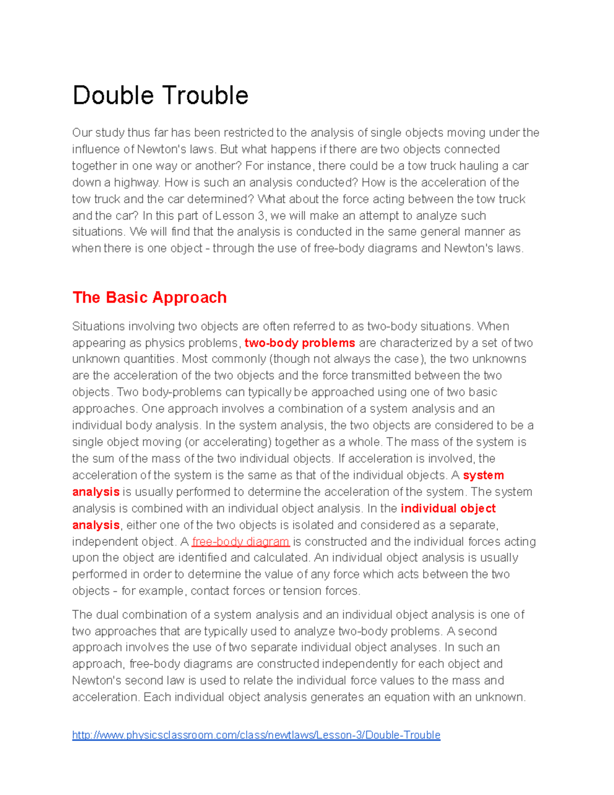 Physics Lesson 3: Analyzing Two-Body Problems with FBDs - Studocu