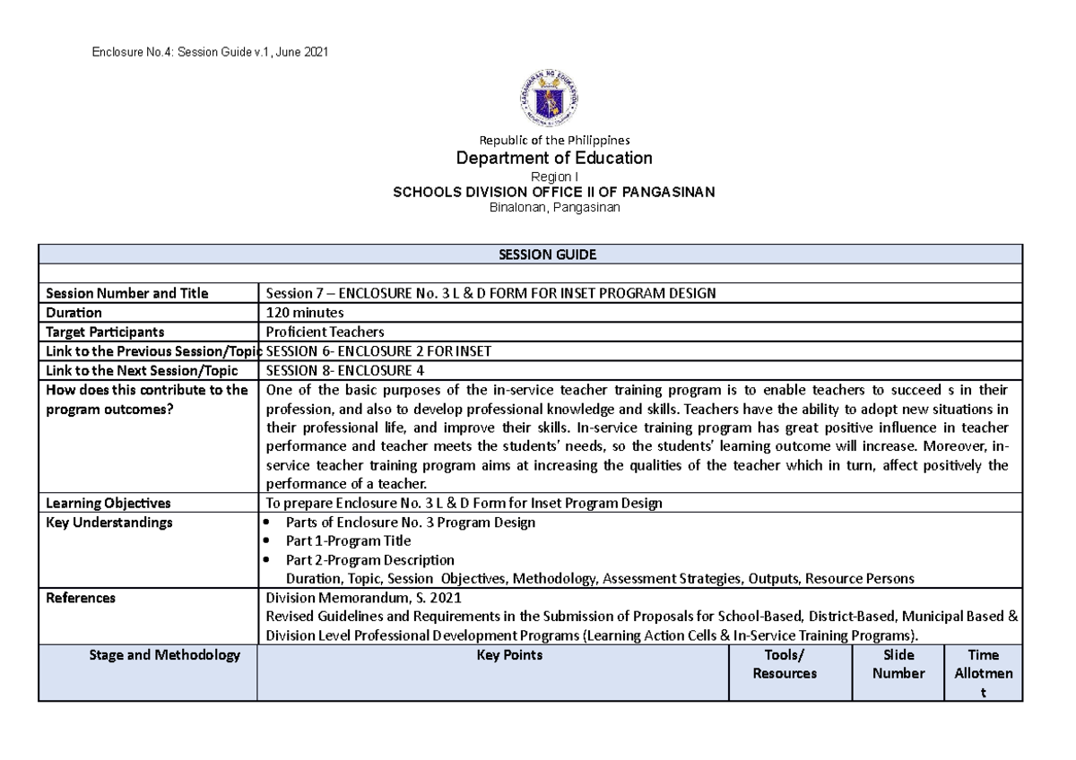 Enclosure-4-Session-Guide-Enclosure 3 Program Design - Enclosure No ...