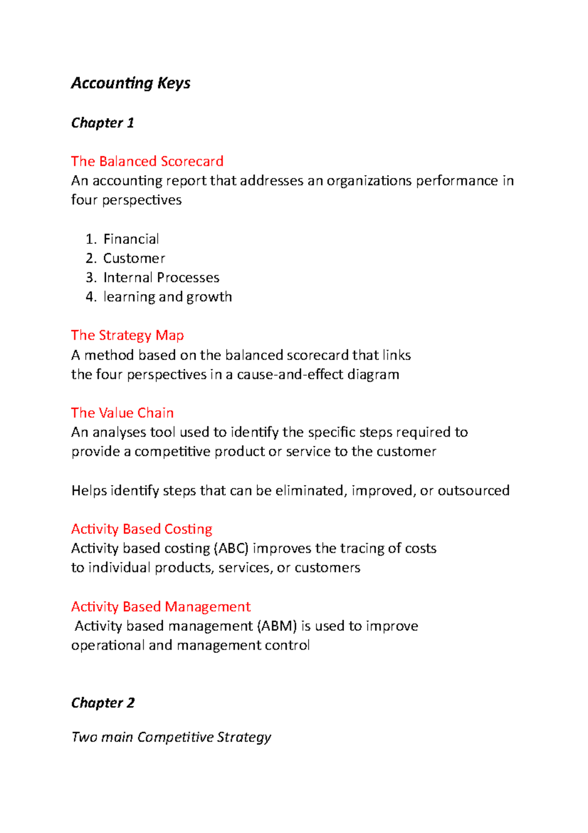 Accounting Keys: Key Concepts in Cost Management and Strategy - Studocu
