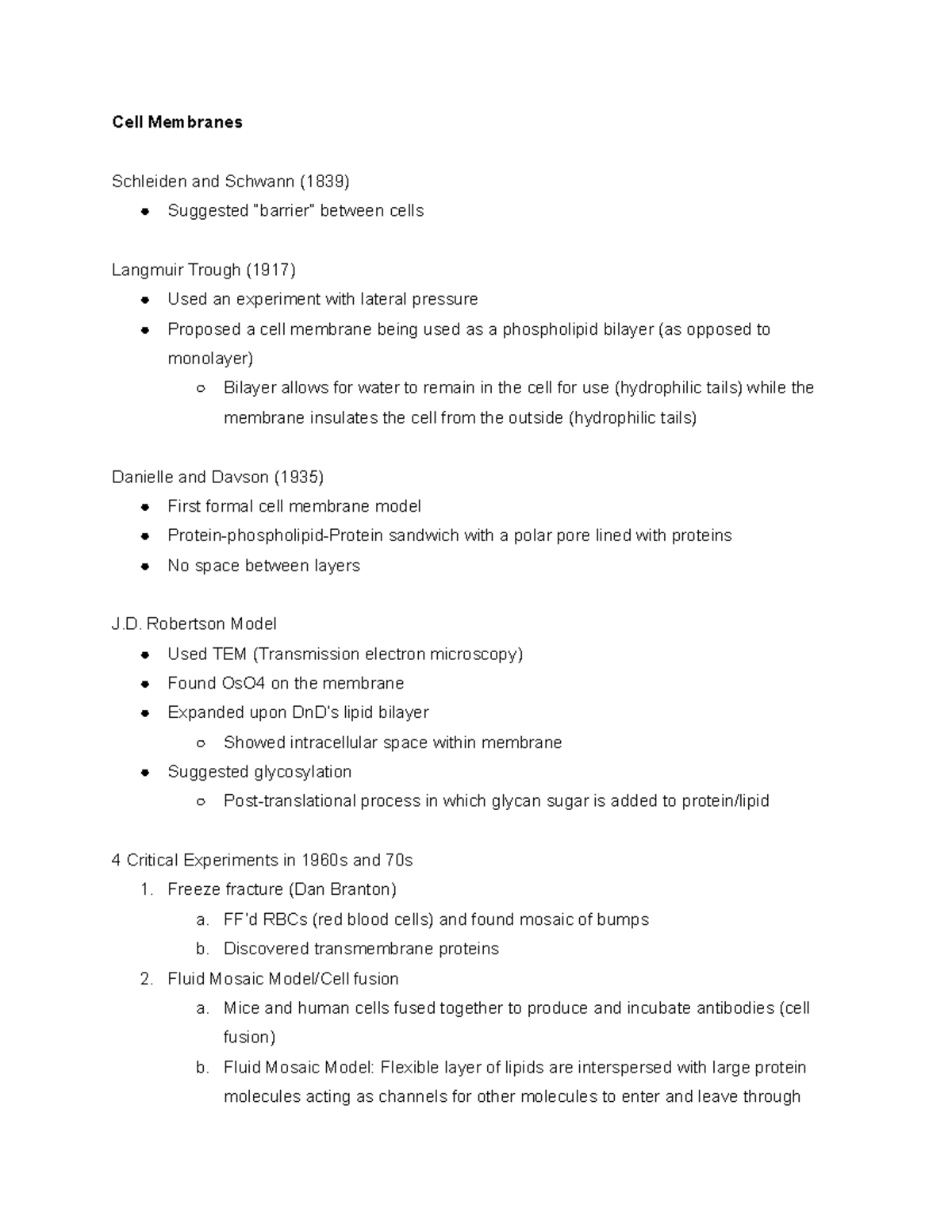 Bio 311 Cell Membranes - Comprehensive Study Guide - Studocu
