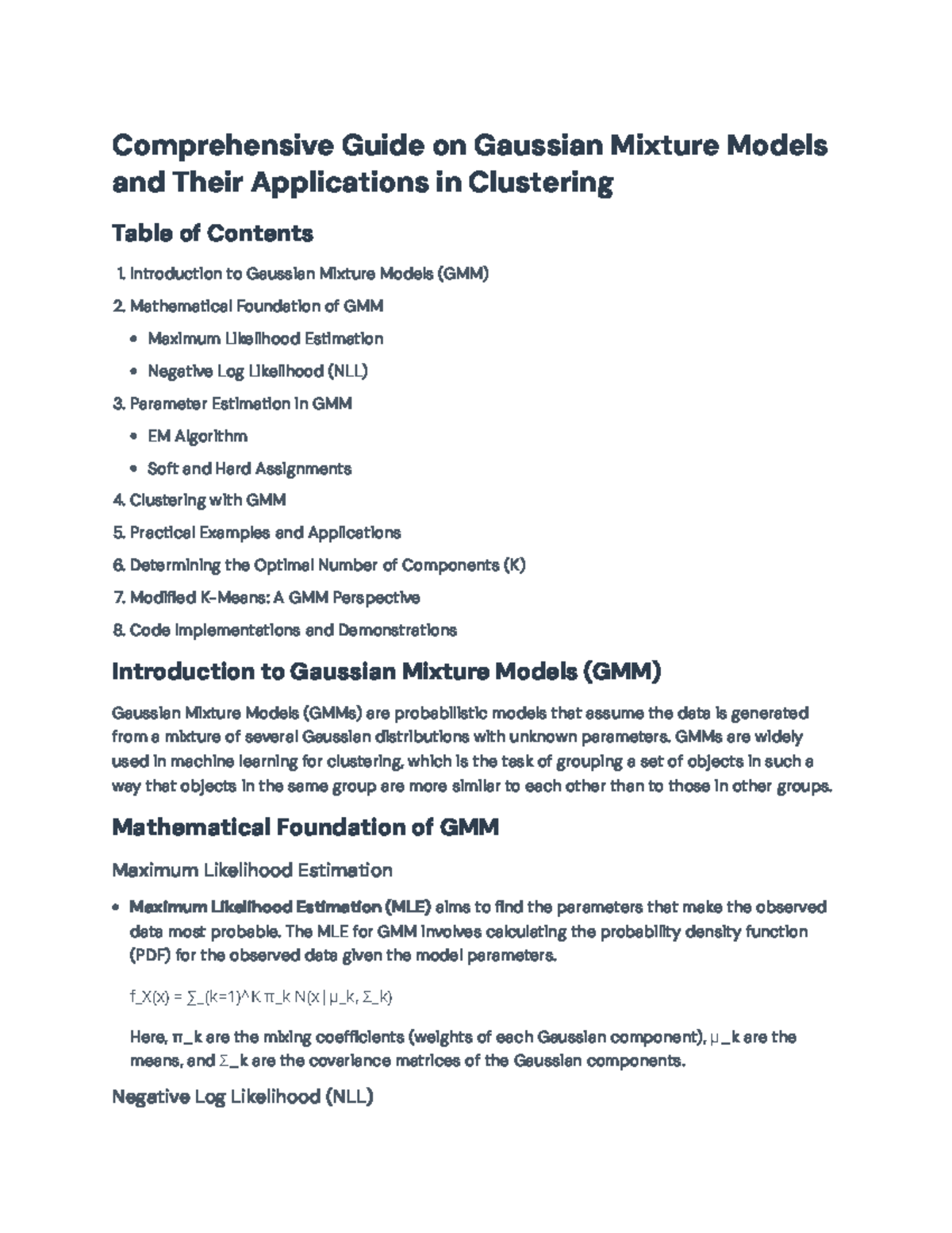 Gaussian Mixture Models (GMMs): Theory, Applications, and ...