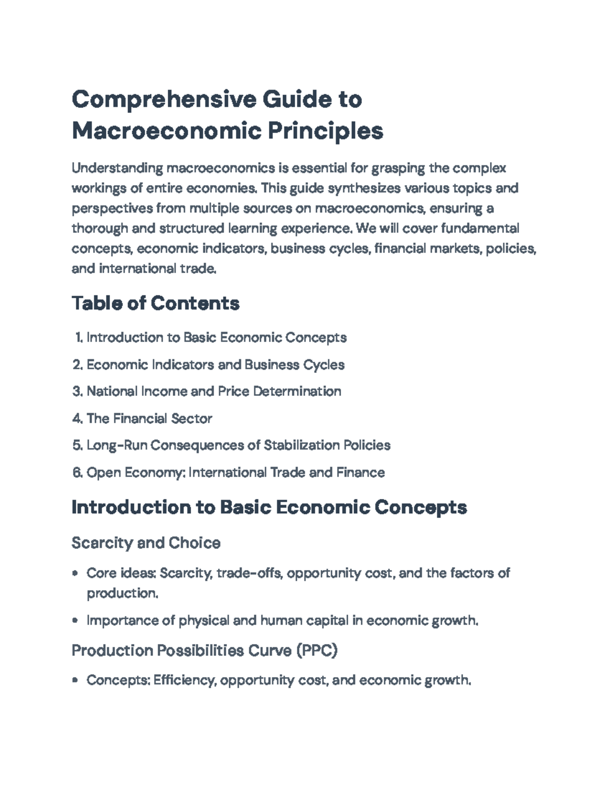 Comprehensive Guide to Macroeconomic Principles (ECO 101 ...