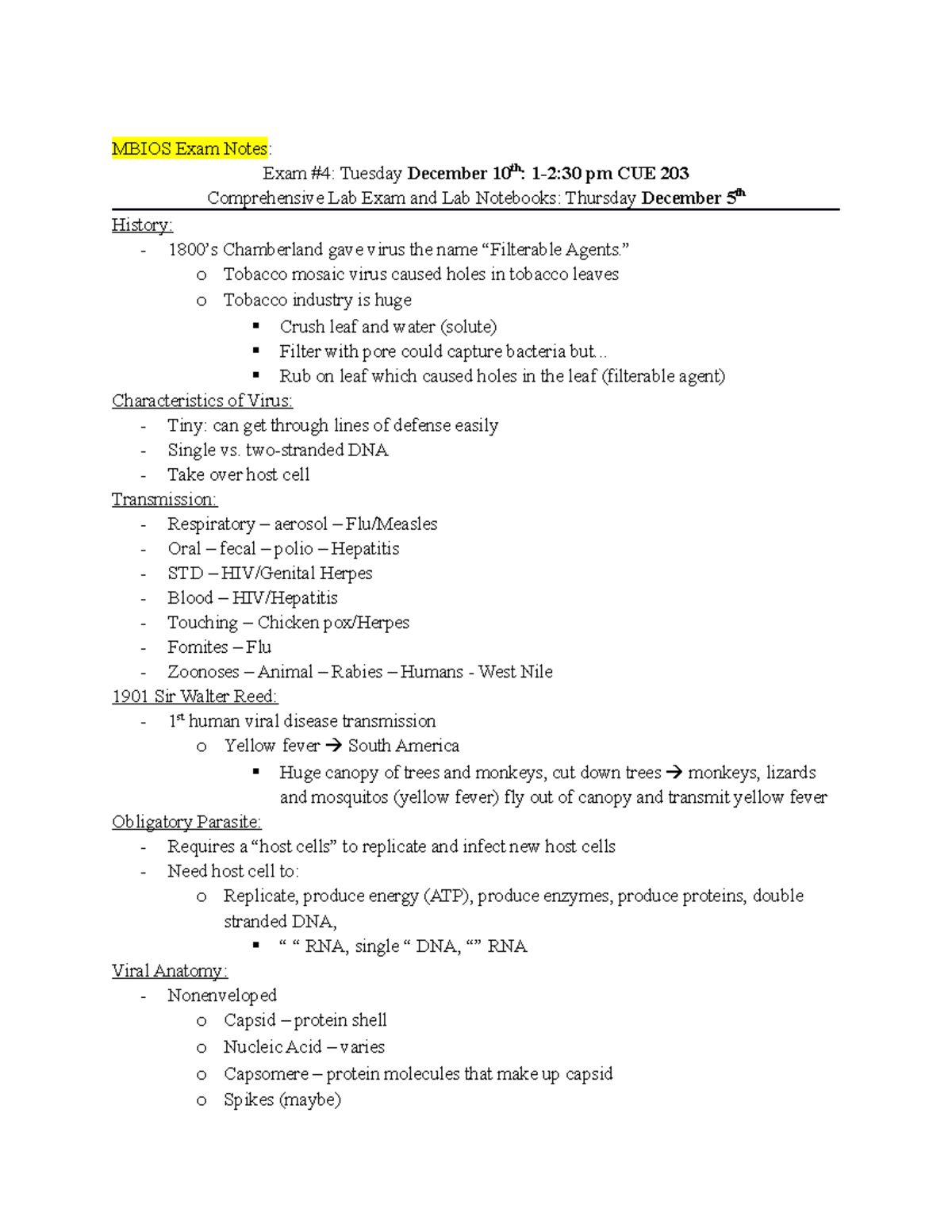 MBIOS Final Exam Study Notes on Viruses and Antiviral Drugs - Studocu