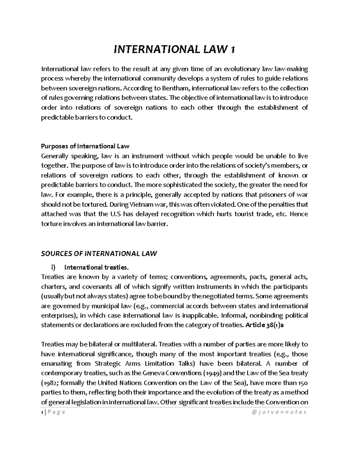 International Law 1: Foundations, Sources, and Key Concepts - Studocu