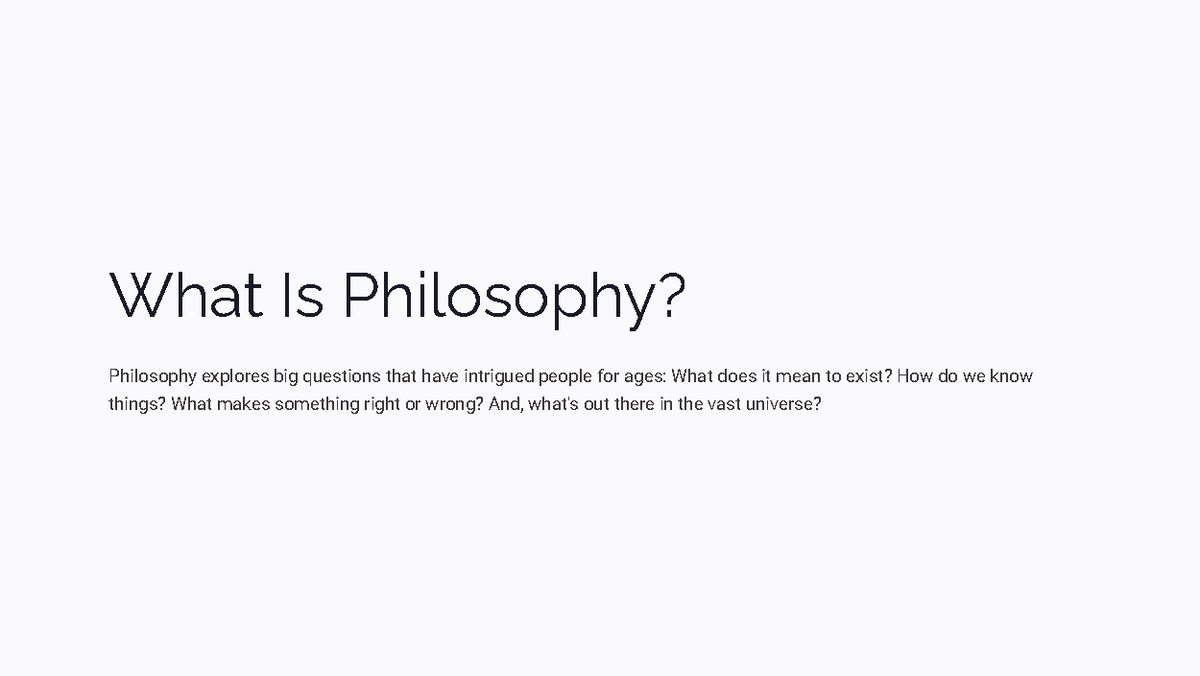 Philosophy 101: Exploring Existence, Beliefs, and Ethics - Studocu