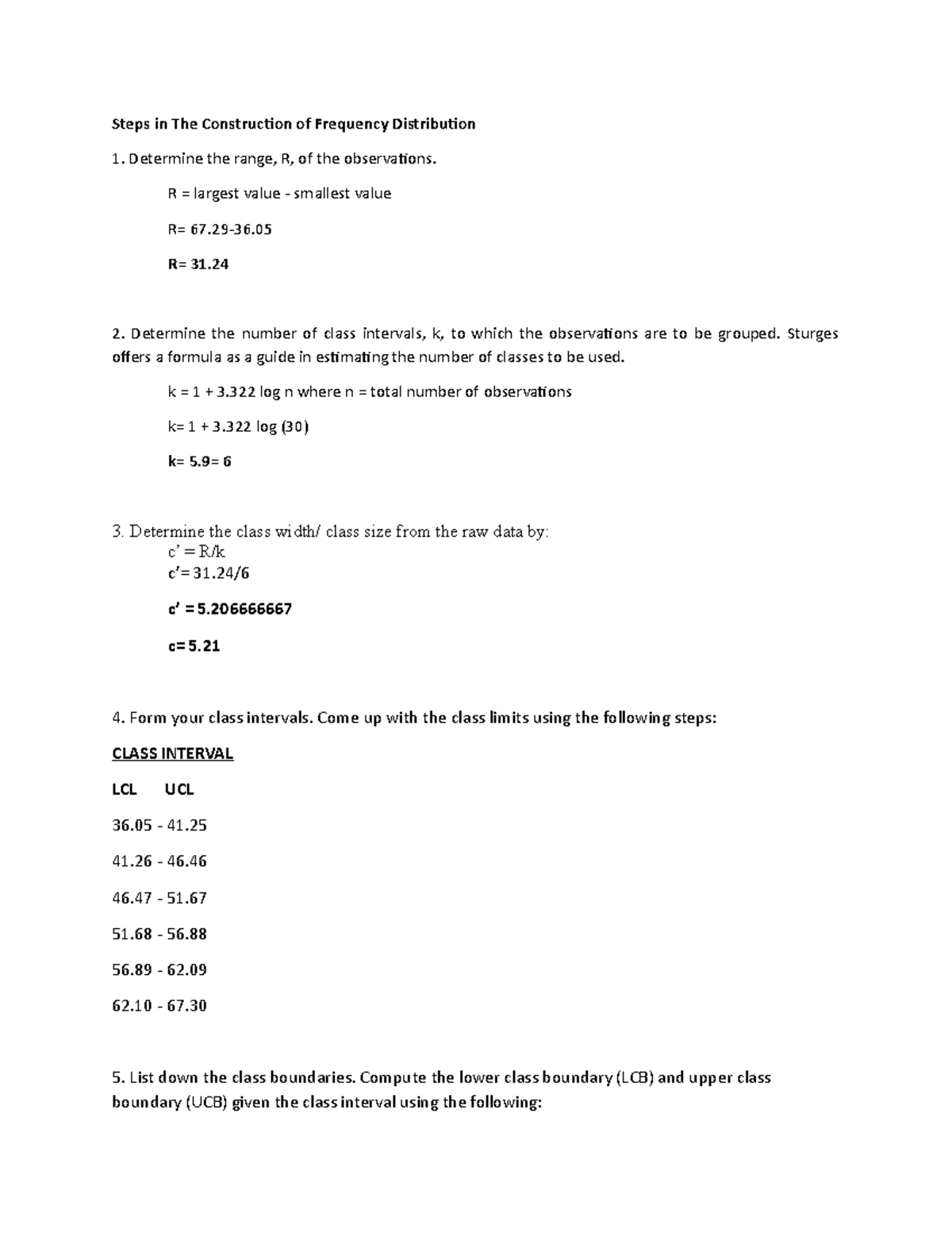 Constructing Frequency Distribution: Step-by-Step Guide - Studocu