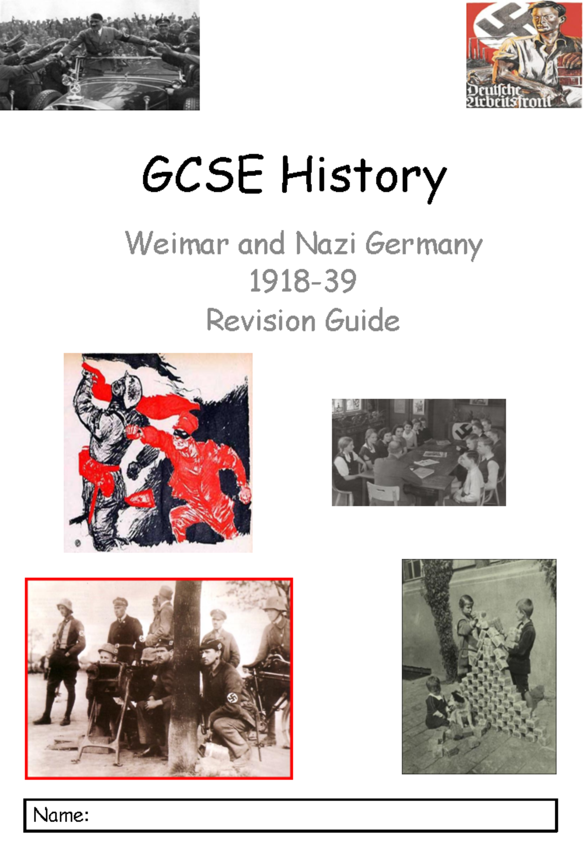 GCSE History: Weimar & Nazi Germany Revision Guide - Studocu