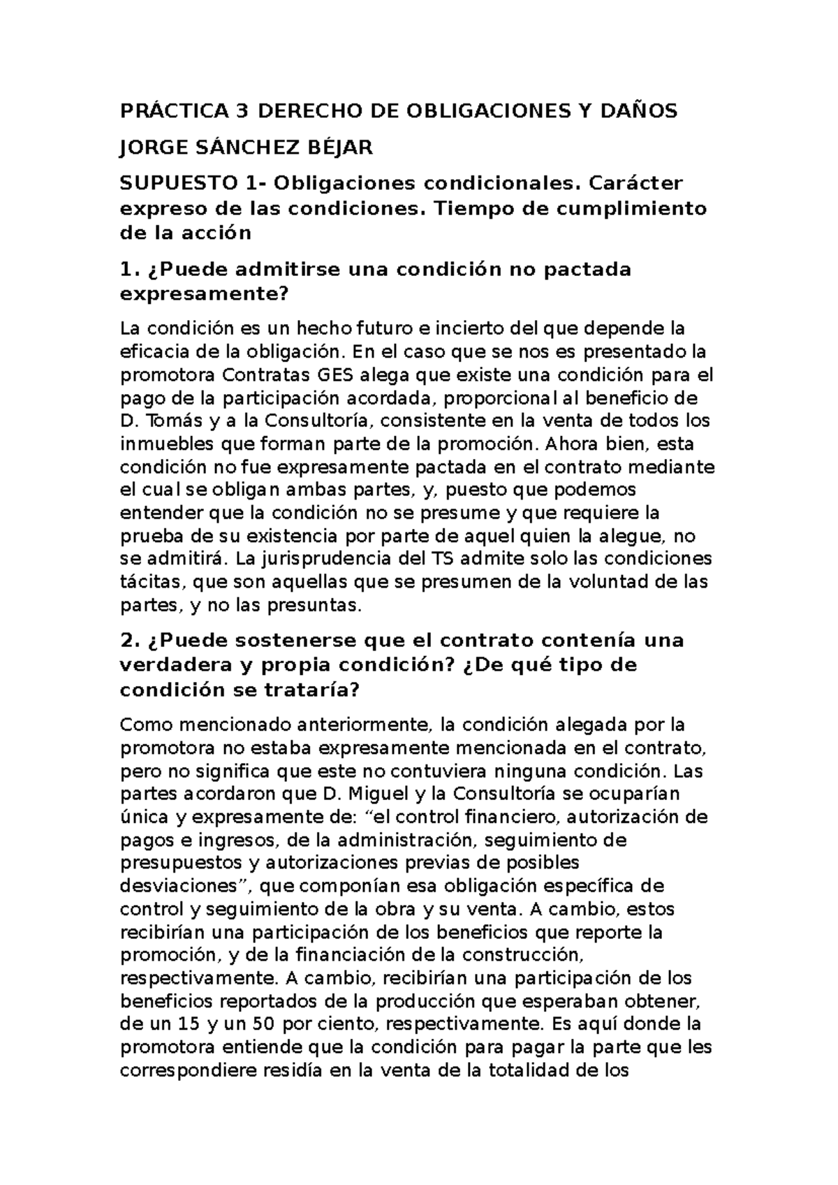 Práctica 3 Derecho DE Obligaciones Y Daños - PRÁCTICA 3 DERECHO DE ...