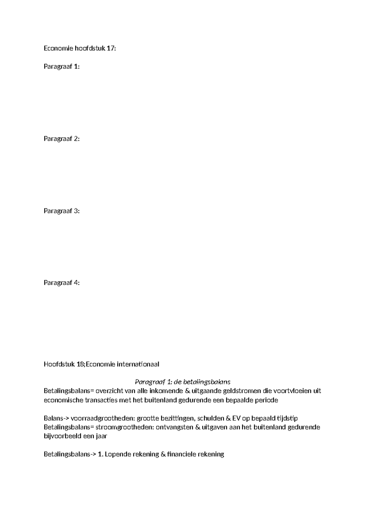Economie Hoofdstuk 17: Betalingsbalans en Inkomstenuitgaven Analyse ...