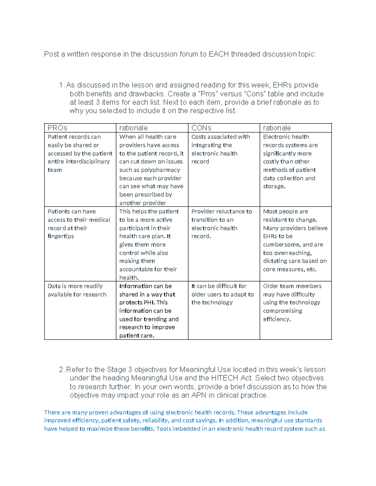 Informatics week 3 - weekly assignment - Post a written response in the ...