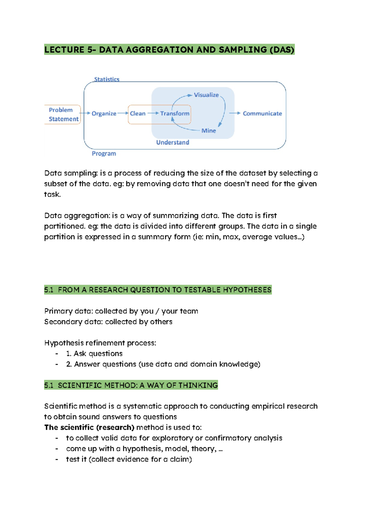 Week 5 DAS - bueno - LECTURE 5- DATA AGGREGATION AND SAMPLING (DAS ...