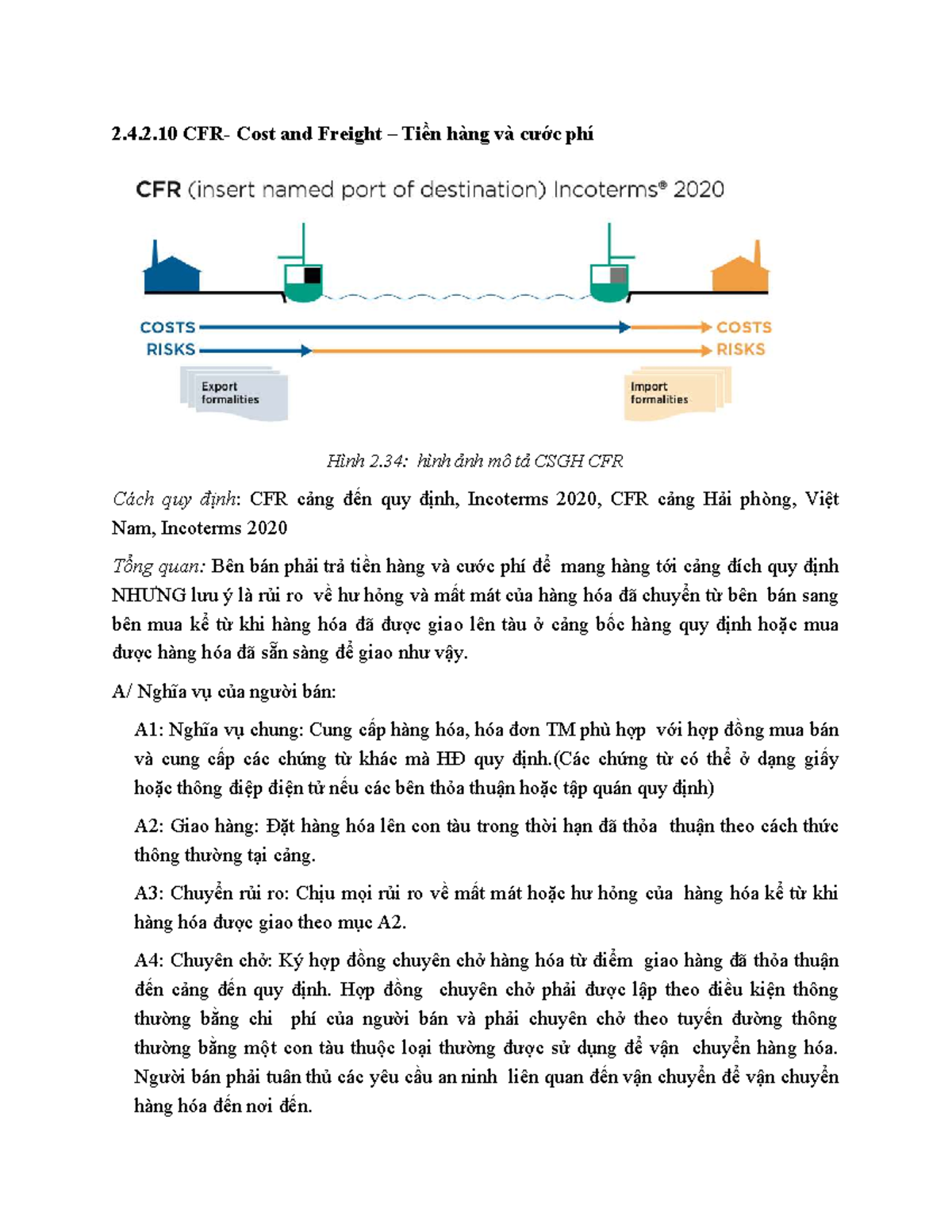 CFR2020: Tổng Quan về Chi Phí và Cước Phí trong Incoterms 2020 - Studocu