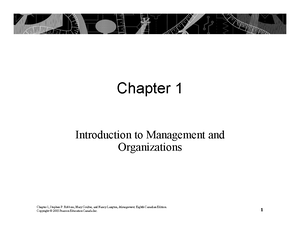 Chapter 1 Introduction to Management - Part 1 Introduction to ...