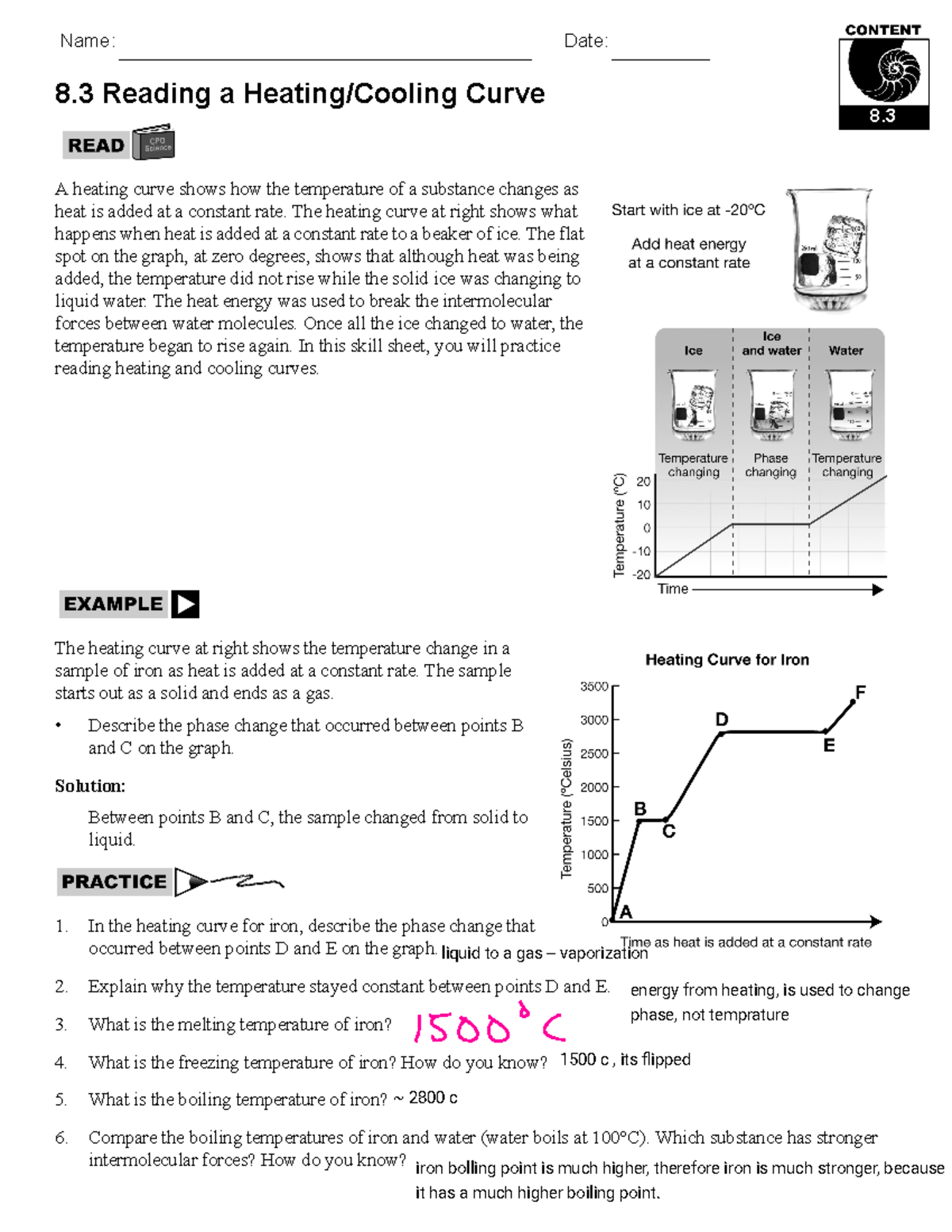 Reading Heating-Cooling Curve: Understanding Phase Changes - Studocu