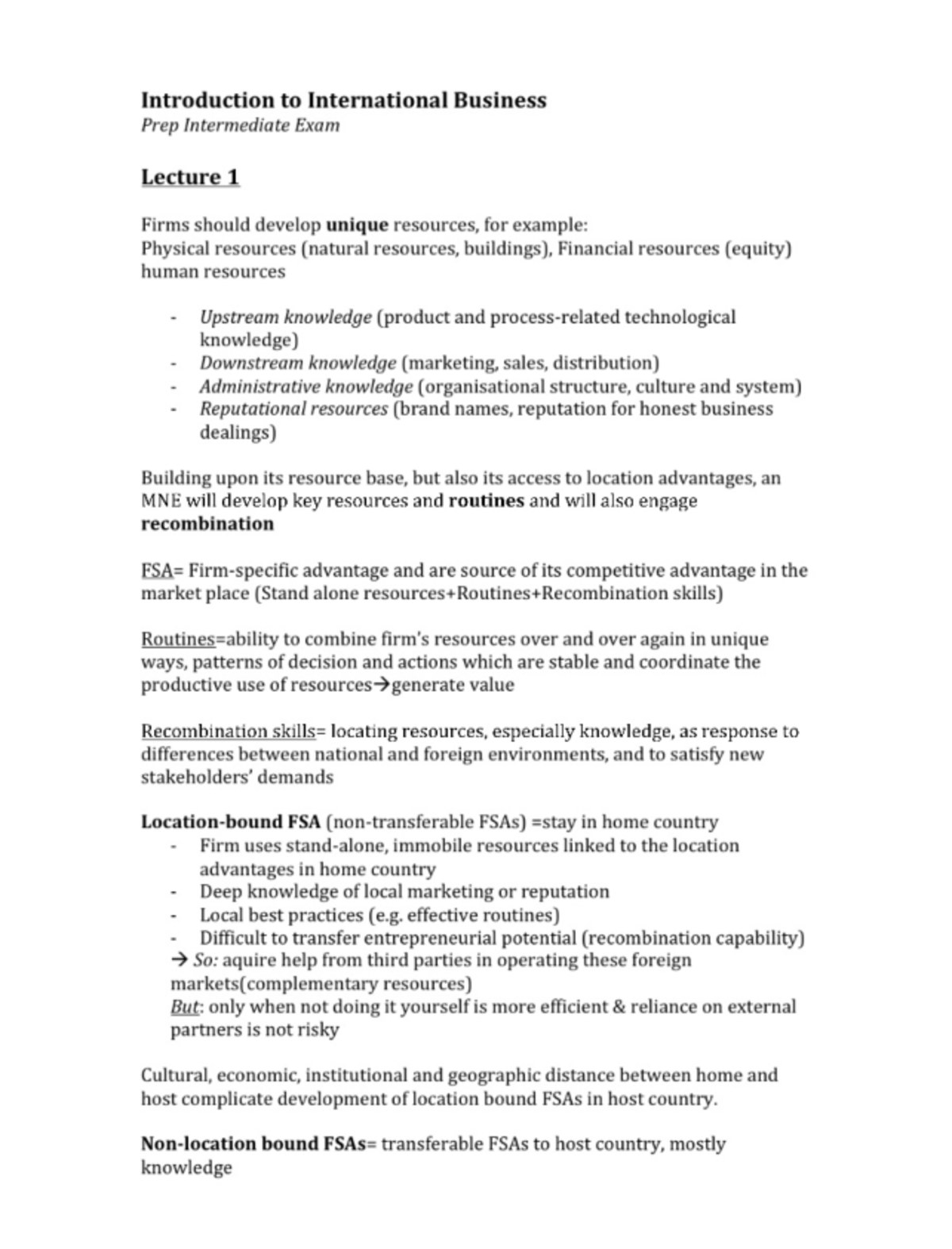 Summary of IIB Concepts and Key Takeaways - Studeersnel