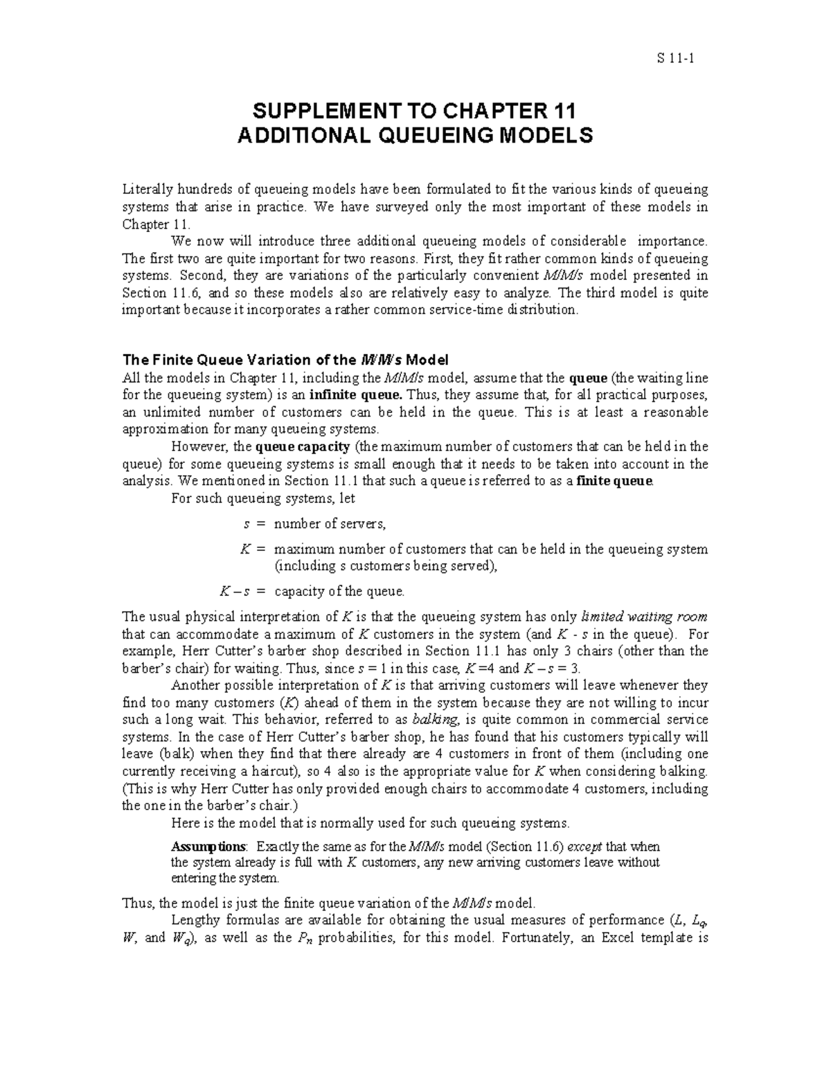 Solutions for Operations Research: Queueing Models Explained - Studocu