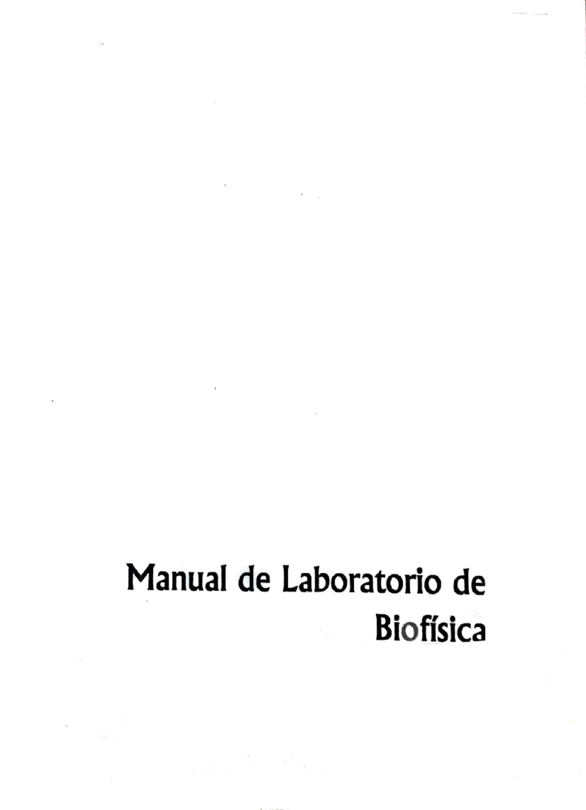 Manual de Biofísica: Prácticas de Laboratorio (CFI-316) - Document Preview