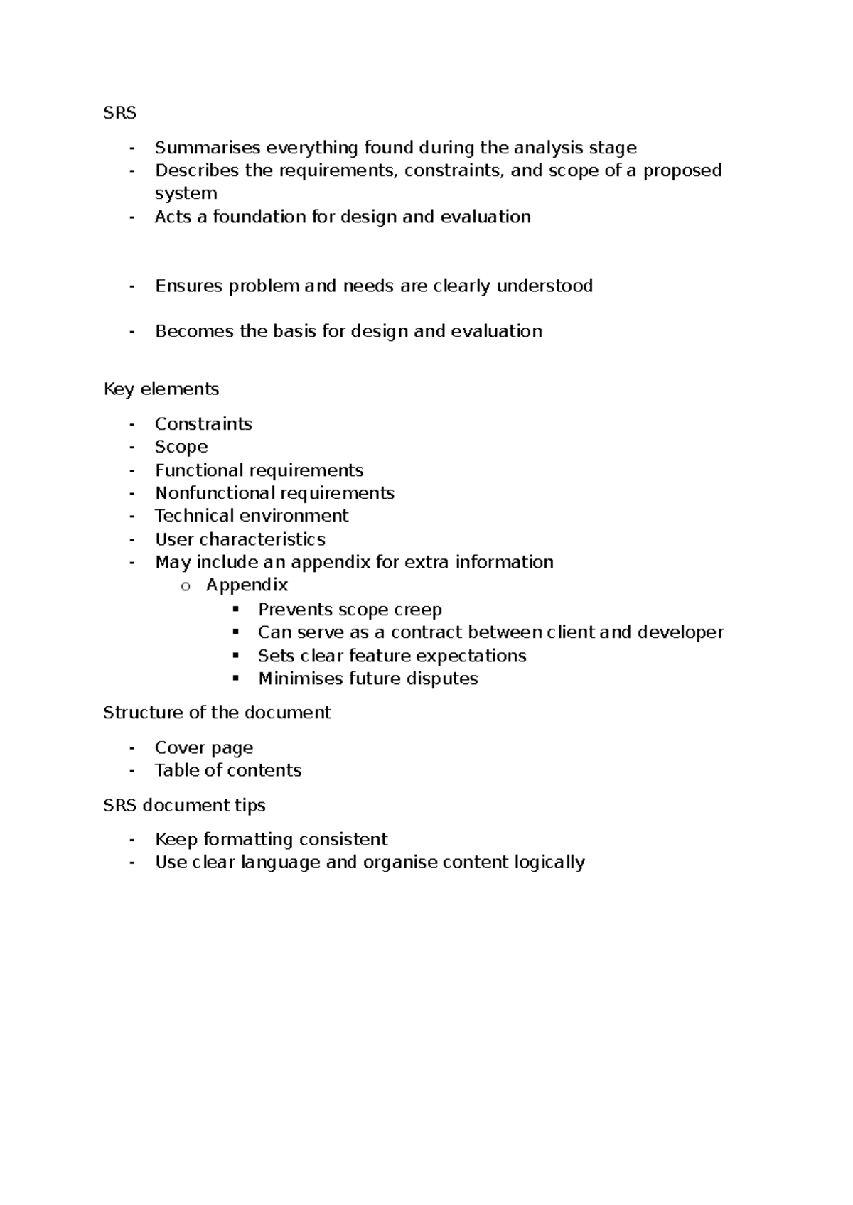 SRS Overview: Key Elements, Structure, and Best Practices - Studocu