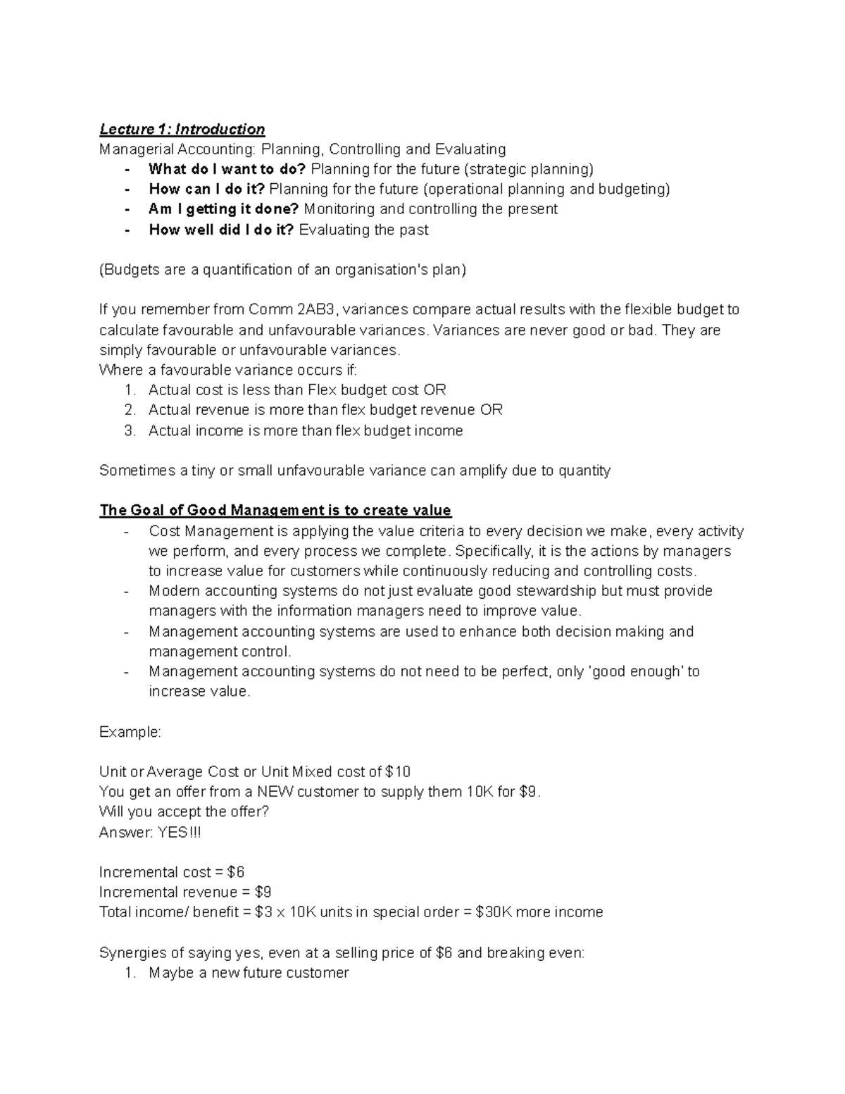 Commerce 4AA3 Lecture Notes for the 2021-2022 term - Lecture 1 ...