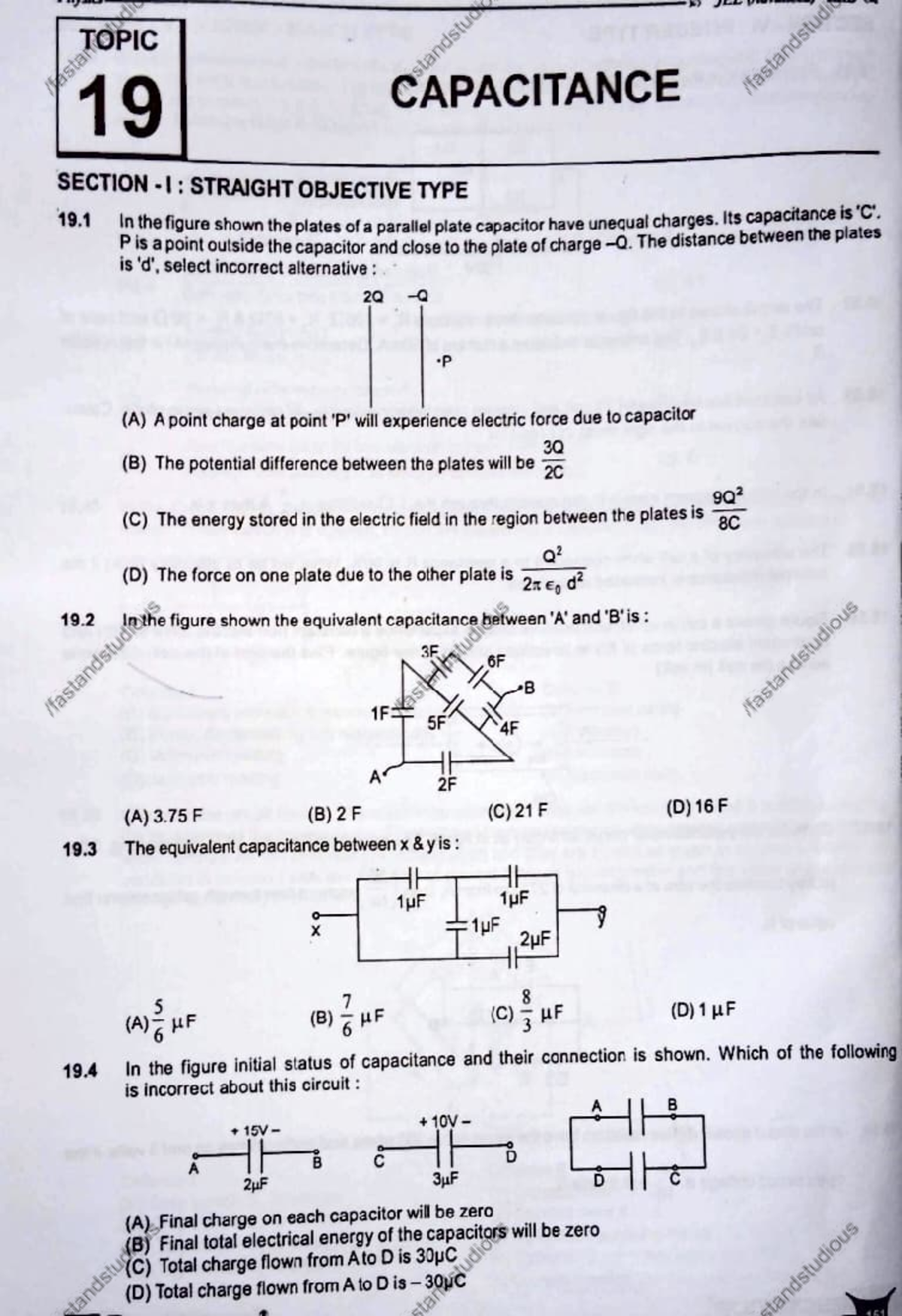 Capacitance Concepts and Problems - Course Code: 19 - Studocu