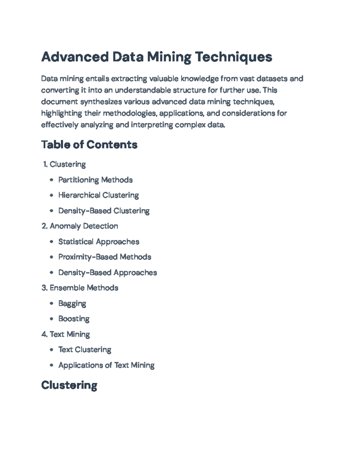 Midterm Study Guide for Course XYZ 101 - Advanced Data Mining ...