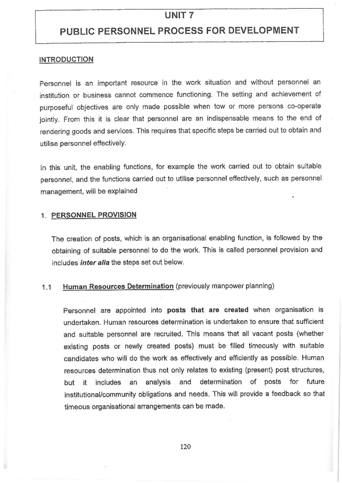UNIT 7: Public Personnel Process for Development Overview - Studocu
