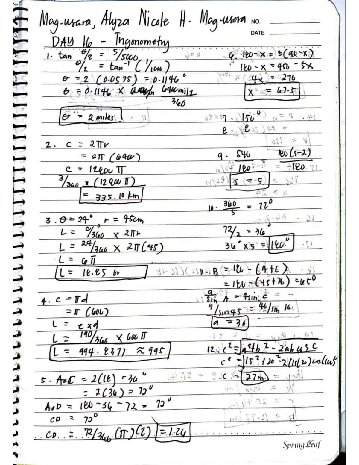 DAY 16 GEO - Ingoing Trigonometry Solutions and Answers - Studocu